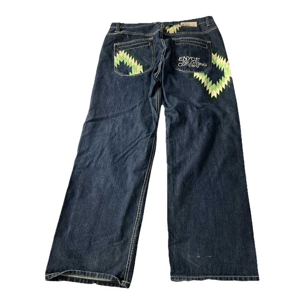 Enyce Jeans Mens 36x32 Dark Y2K‎ Hip Hop Embroidered Streetwear